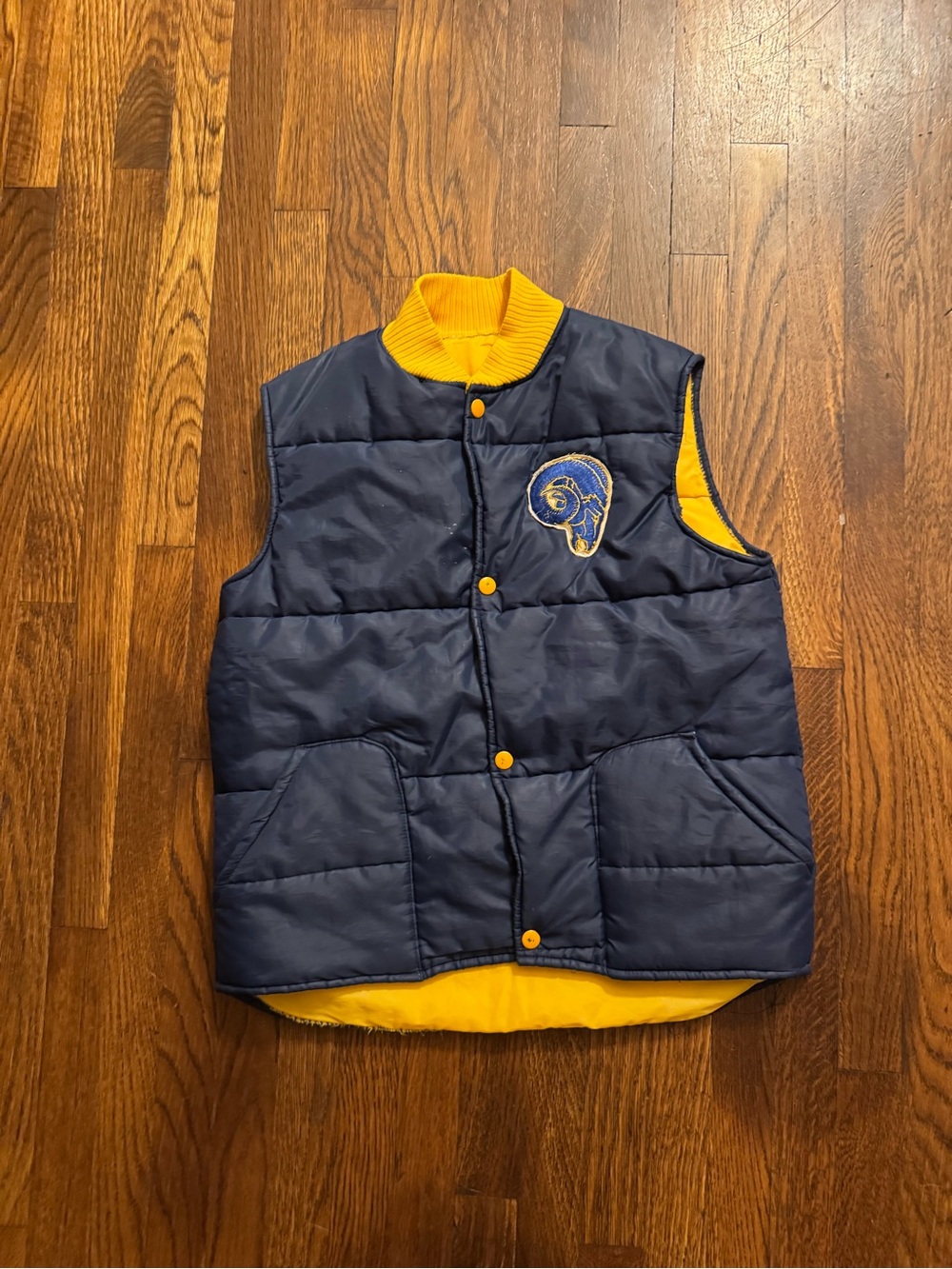 Vintage LA rams puffer vest size small